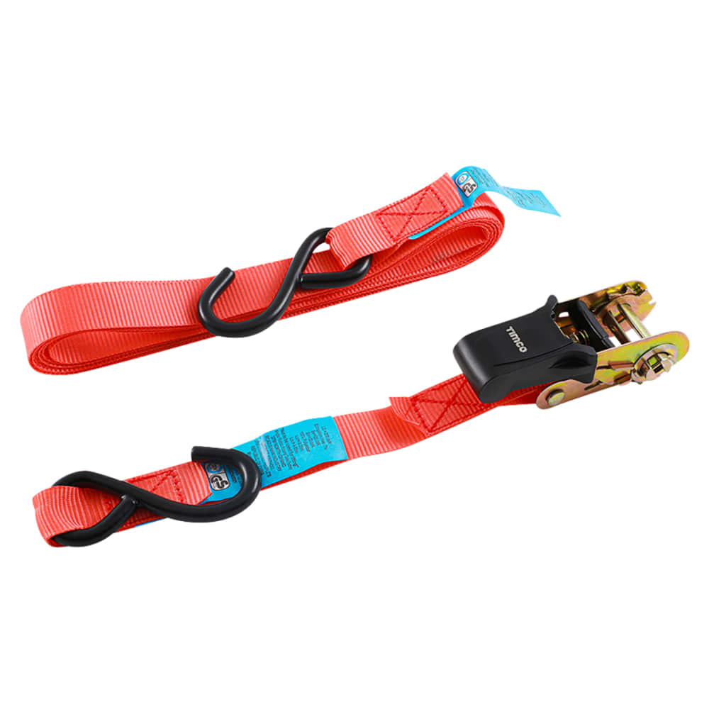 TIMCO S Hook Ratchet Straps - Standard Duty - 5m x 25mm - Pack of 2