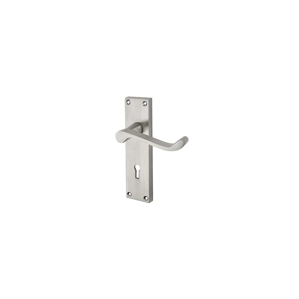 Touchpoint Mia Budget Scroll Lock Door Handle - Keyhole - 153 x 42mm - Satin Chrome