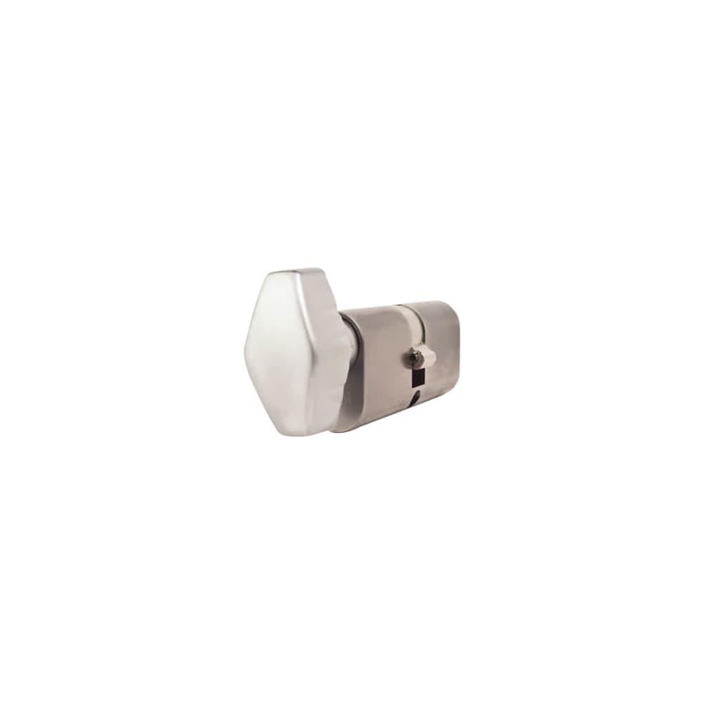 UNION J2X13 Pattern 64mm Oval Thumbturn Cylinder - 32mm Turn + 32mm - Sat Chrome - Keyed to Differ