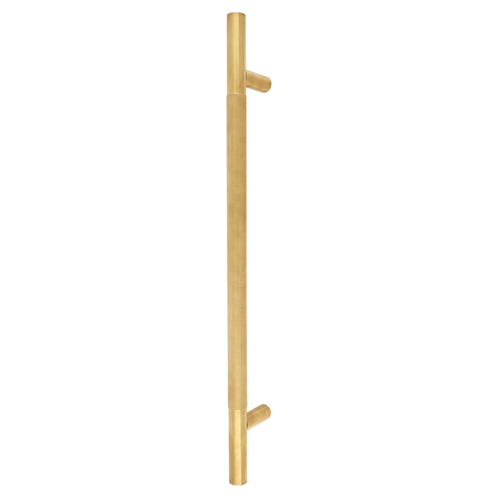 Hampstead Knurled 23mm T-Bar Door Pull Handle - Bolt Fix - 450mm Centres - PVD Satin Brass