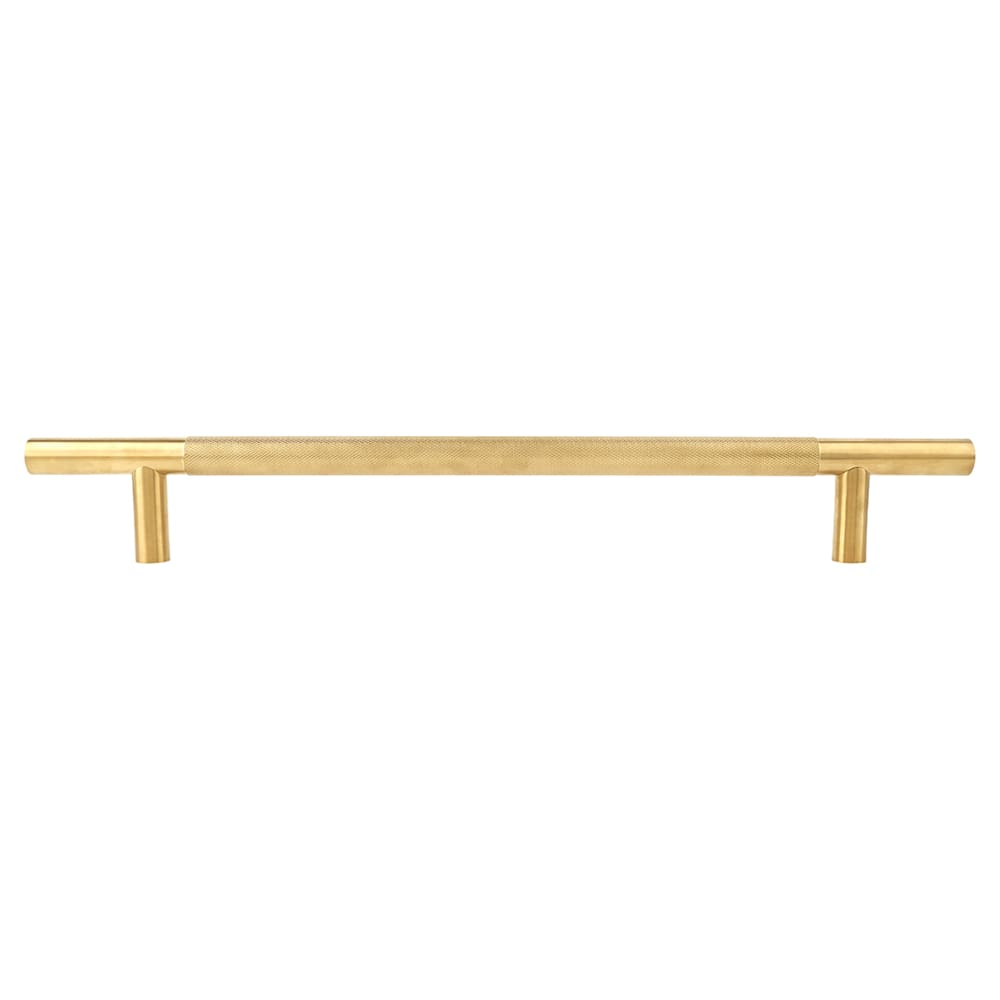 Hampstead Knurled 23mm T-Bar Door Pull Handle - Bolt Fix - 450mm Centres - PVD Satin Brass