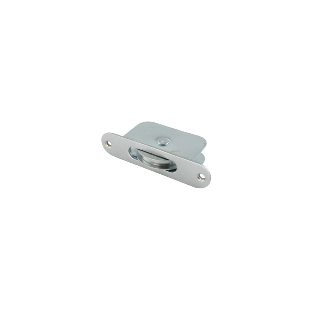 Hampstead Radius Large Ball Bearing Sash Window Pulley - 57mm Square Metal Wheel - Satin Chrome 