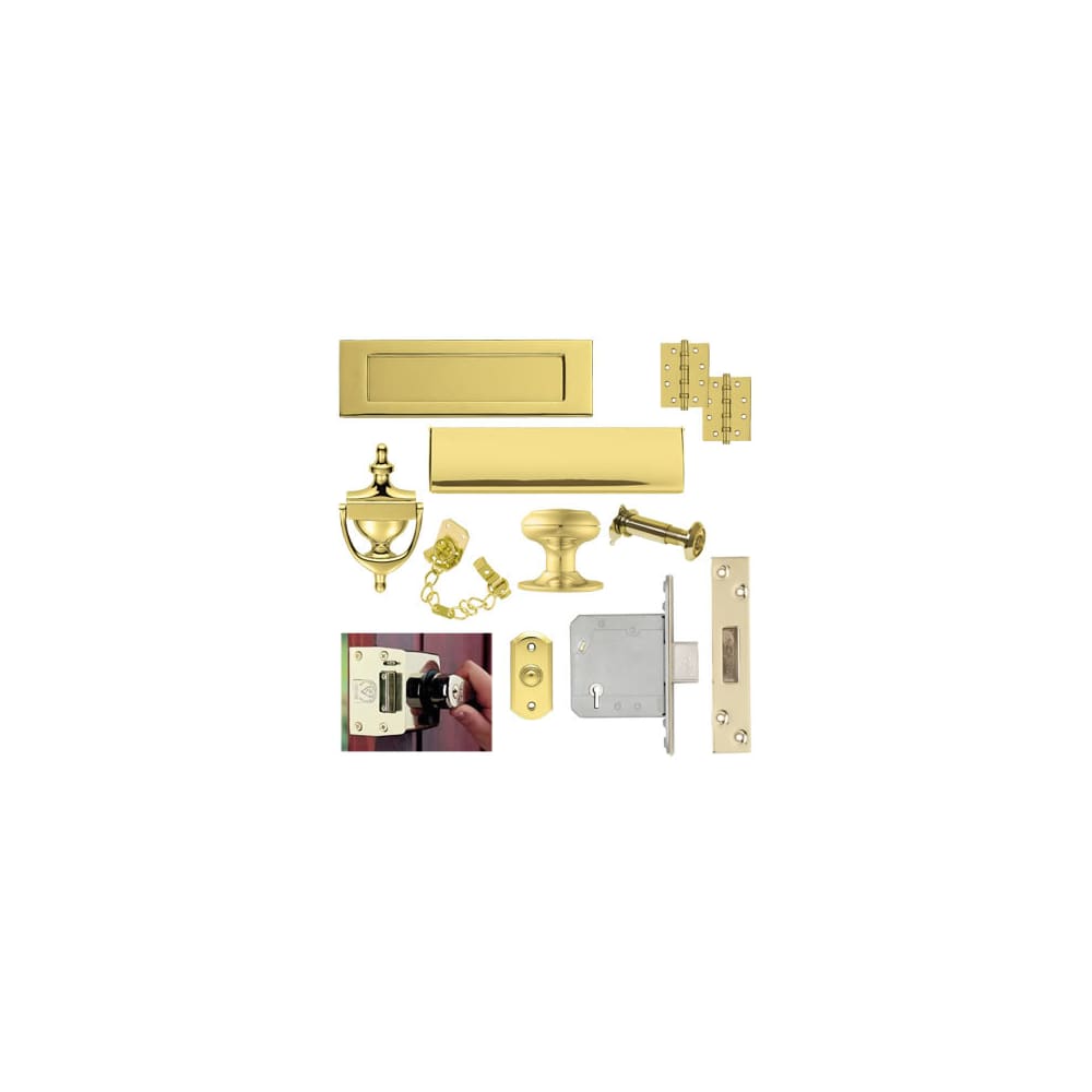 Front Door Furniture Kit Stainless PVD Brass IronmongeryDirect