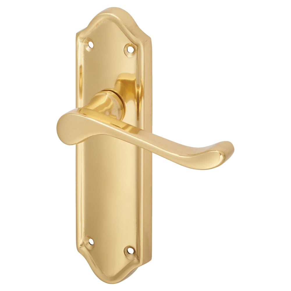 Altro Ashmead Latch Door Handle - 168 x 46mm - Polished Brass