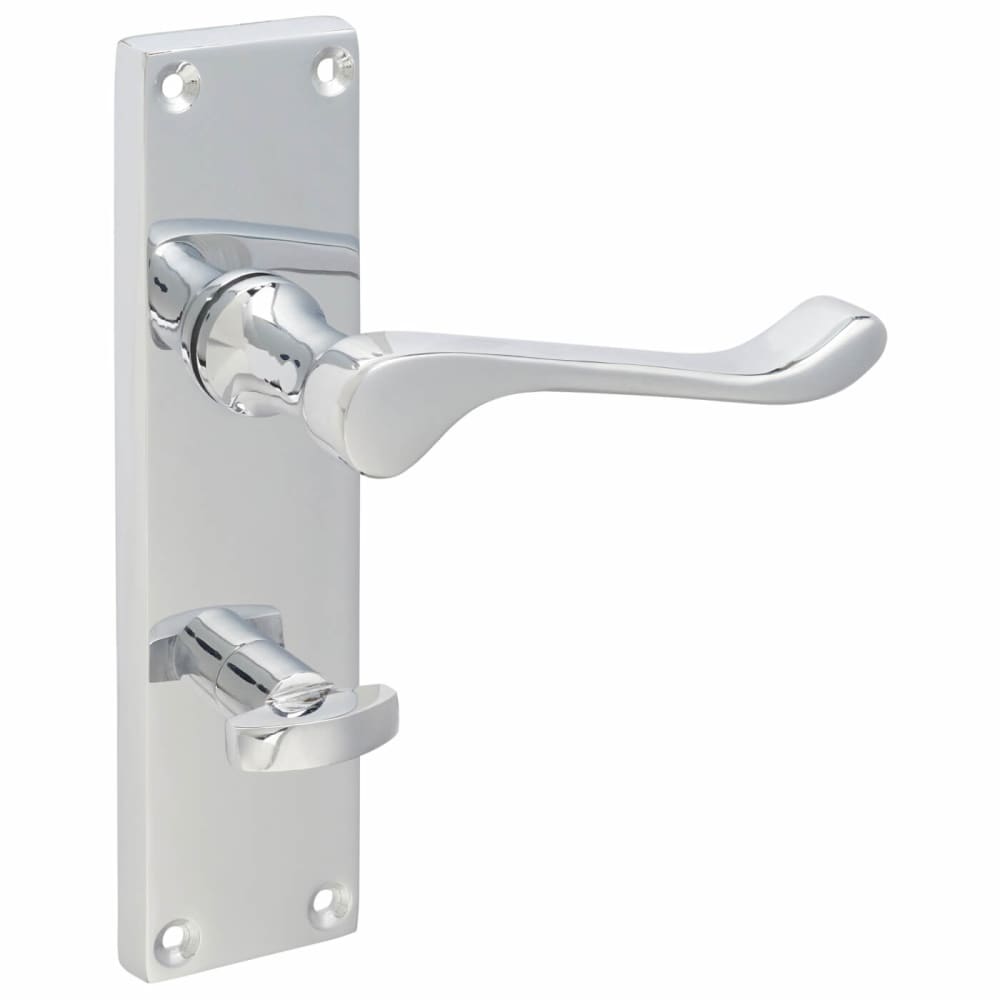 Touchpoint Victorian Scroll Bathroom Door Handle - 155 x 42mm - Polished Chrome