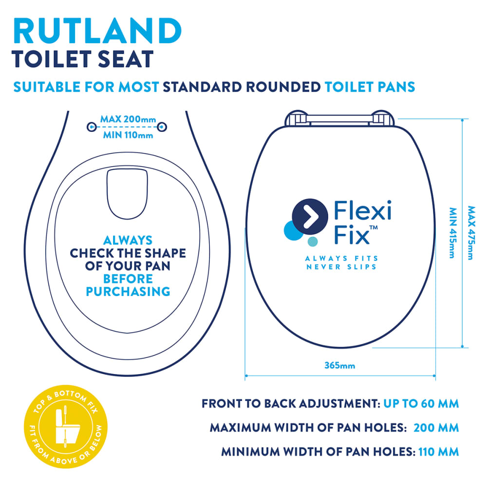 Croydex Rutland Flexi-Fix Soft Close Wooden Toilet Seat - Natural Wood