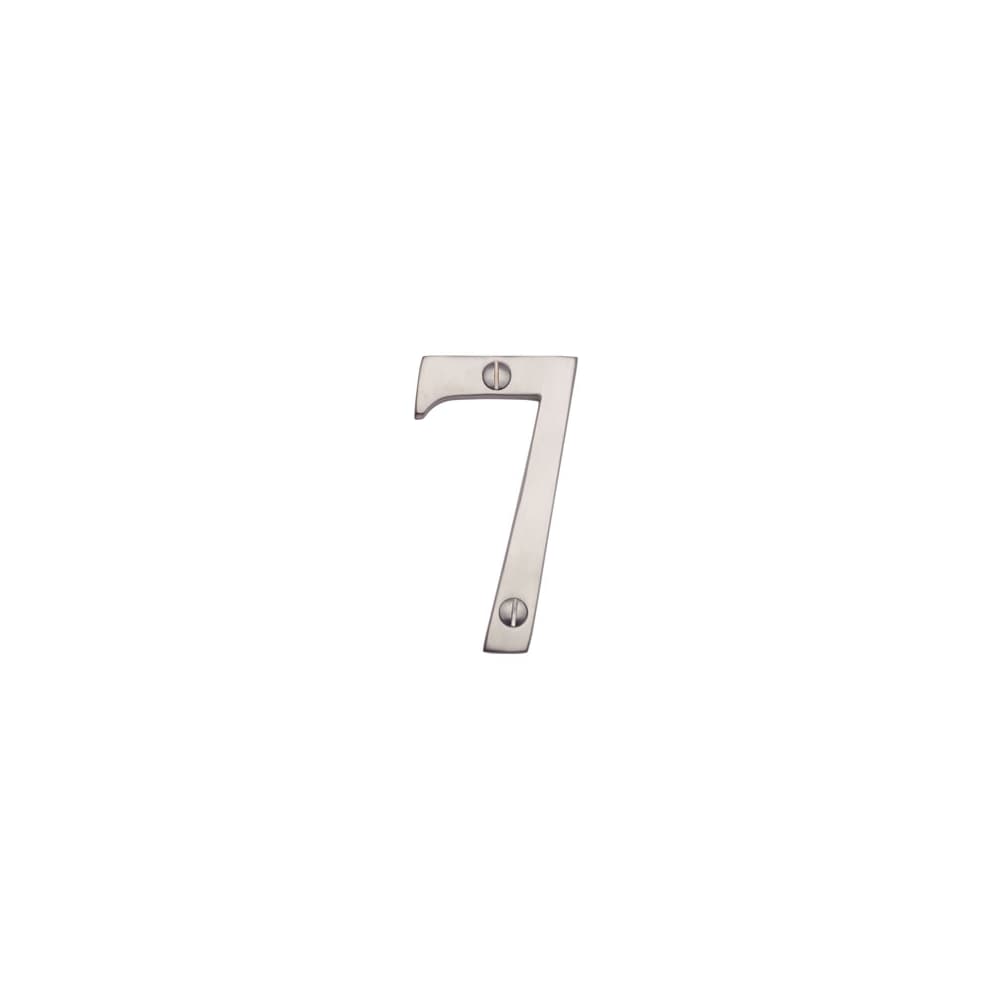 M Marcus 76mm Numeral - 7 - Satin Nickel | IronmongeryDirect 