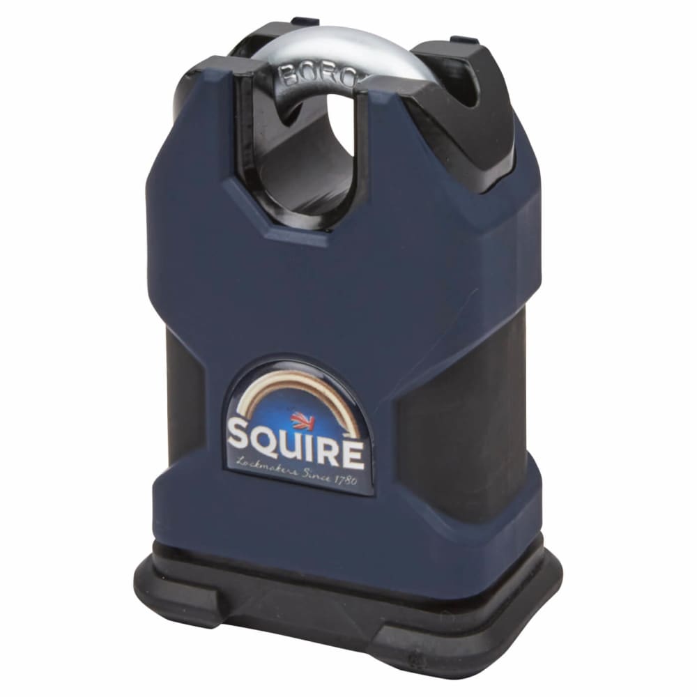 Squire High Security Closed Shackle Padlock - 16 x 16mm Shackle - Keyed to Differ - Blue