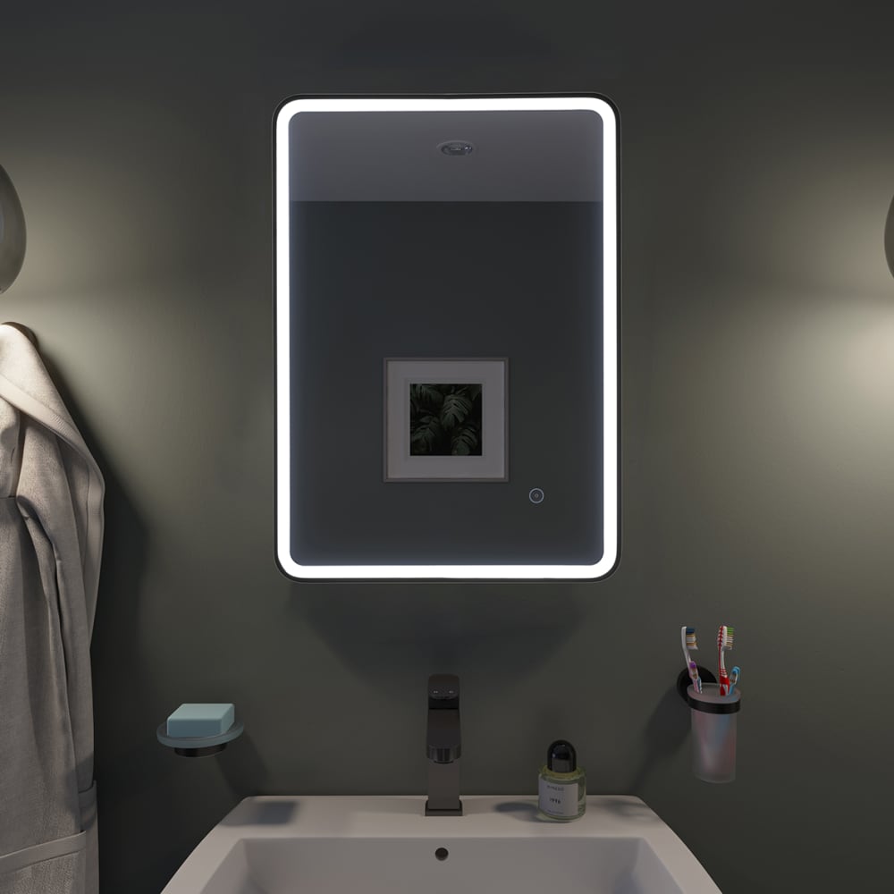 Croydex Flexi-Fix 23W Henderson LED Bathroom Framed Mirror - IP44 - 500 x 70 x 40mm - 3000K/6400K