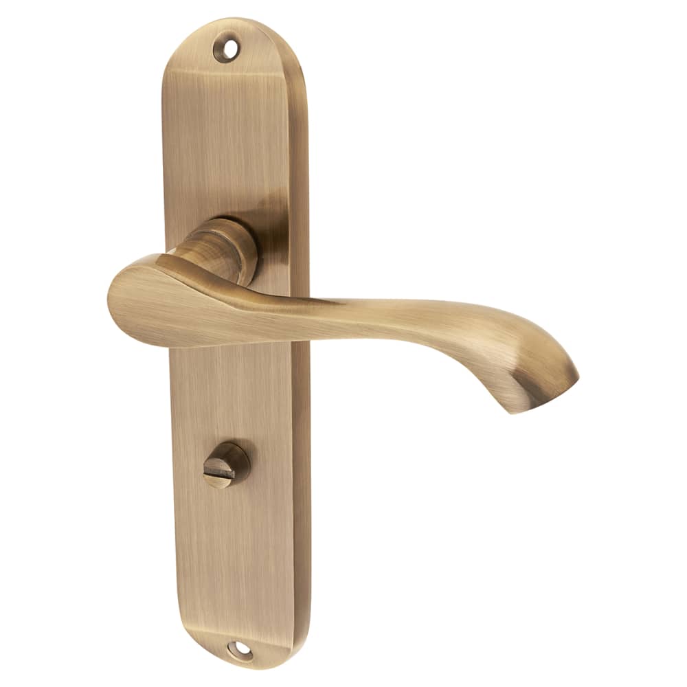 Touchpoint Ancona Bathroom Door Handle - 180 x 39mm - Antique Brass