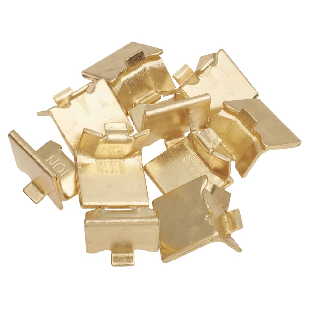 Altro Heavy Duty Raised Bookcase Clip - Electro Brass Plated - Pack of 10