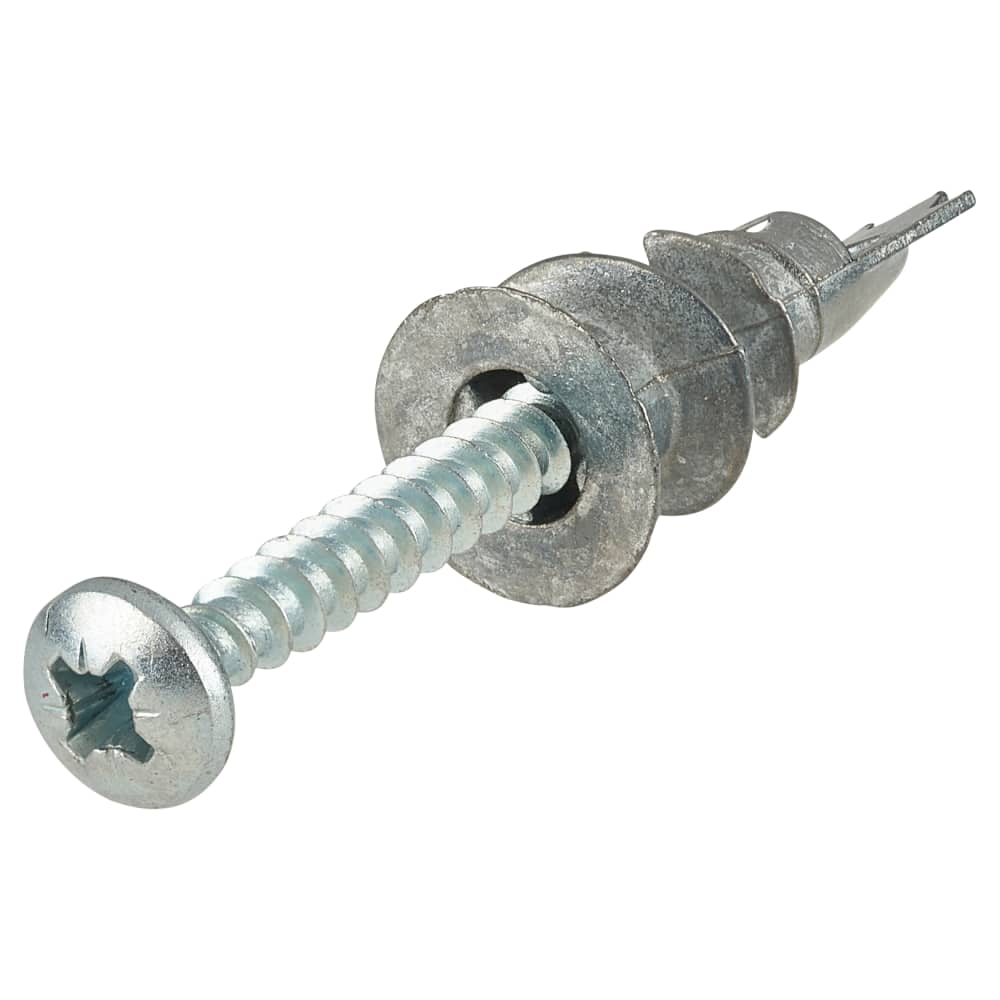 Rawlplug Metal Self-Drill Fixing Plasterboard Plug - 13 x 31mm - Jar of 400 Plugs and 400 Screws