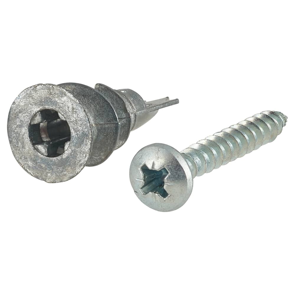 Rawlplug Metal Self-Drill Fixing Plasterboard Plug - 13 x 31mm - Jar of 400 Plugs and 400 Screws