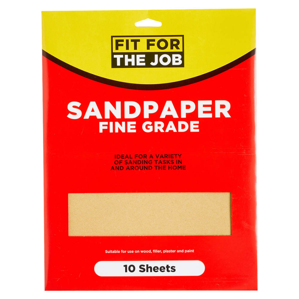 Fit For The Job Fine Sandpaper Sheets - 230 x 280mm - Grit P120 - Pack of 10