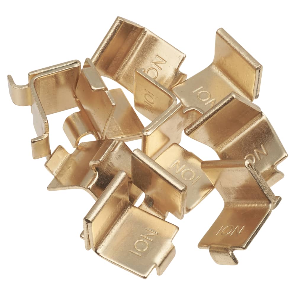 Altro Heavy Duty Flat Bookcase Clip - Electro Brass Plated - Pack of 10