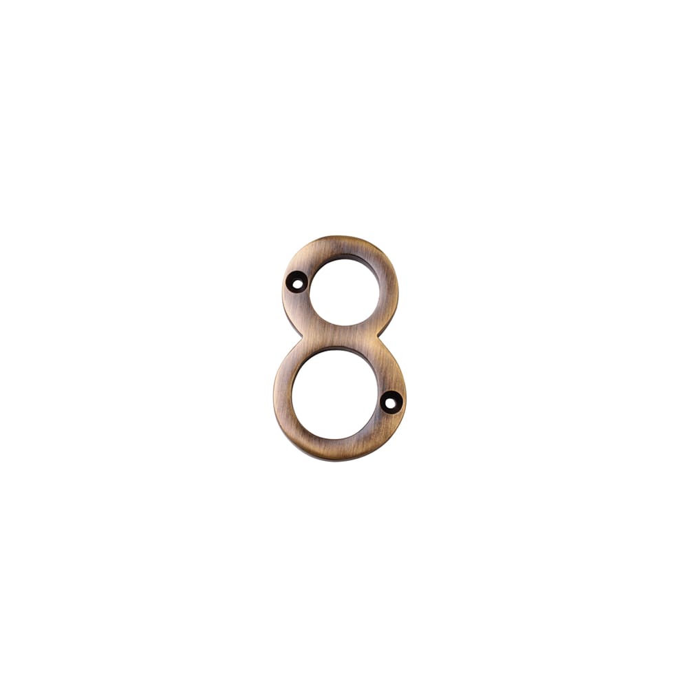 Heritage Brass by M Marcus 76mm Screw Fix Door Numeral - 8 - Antique Brass