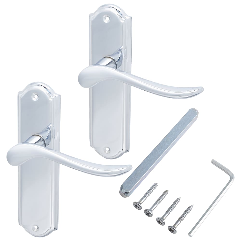 Hampstead Turin Latch Door Handle - 170 x 46mm - Polished Chrome