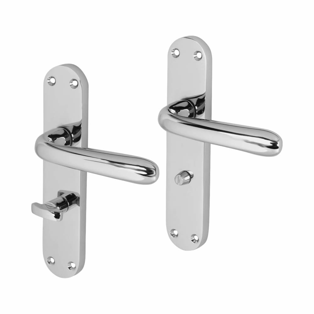 Touchpoint Arezzo Bathroom Door Handle - 182 x 39mm - Polished Chrome
