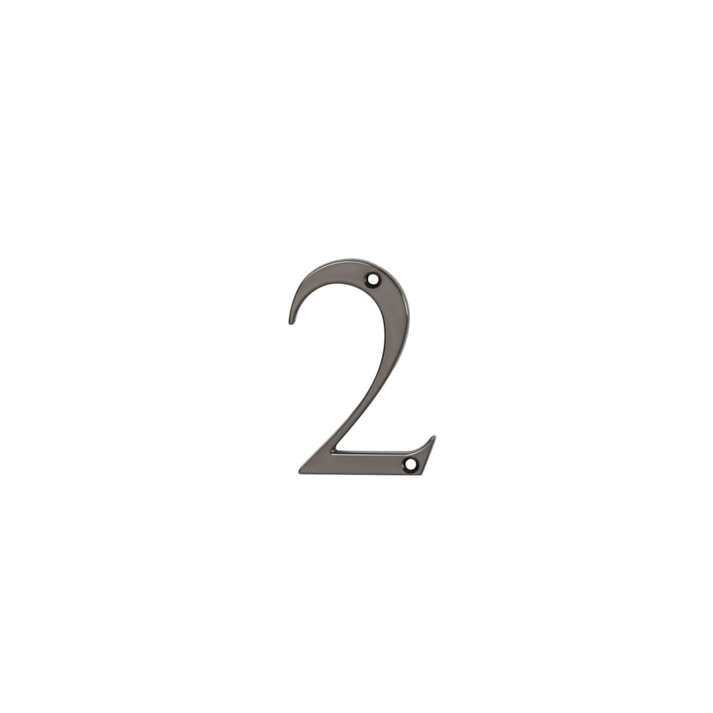 76mm Screw Fix Door Numeral - 2 - Bright Bronze
