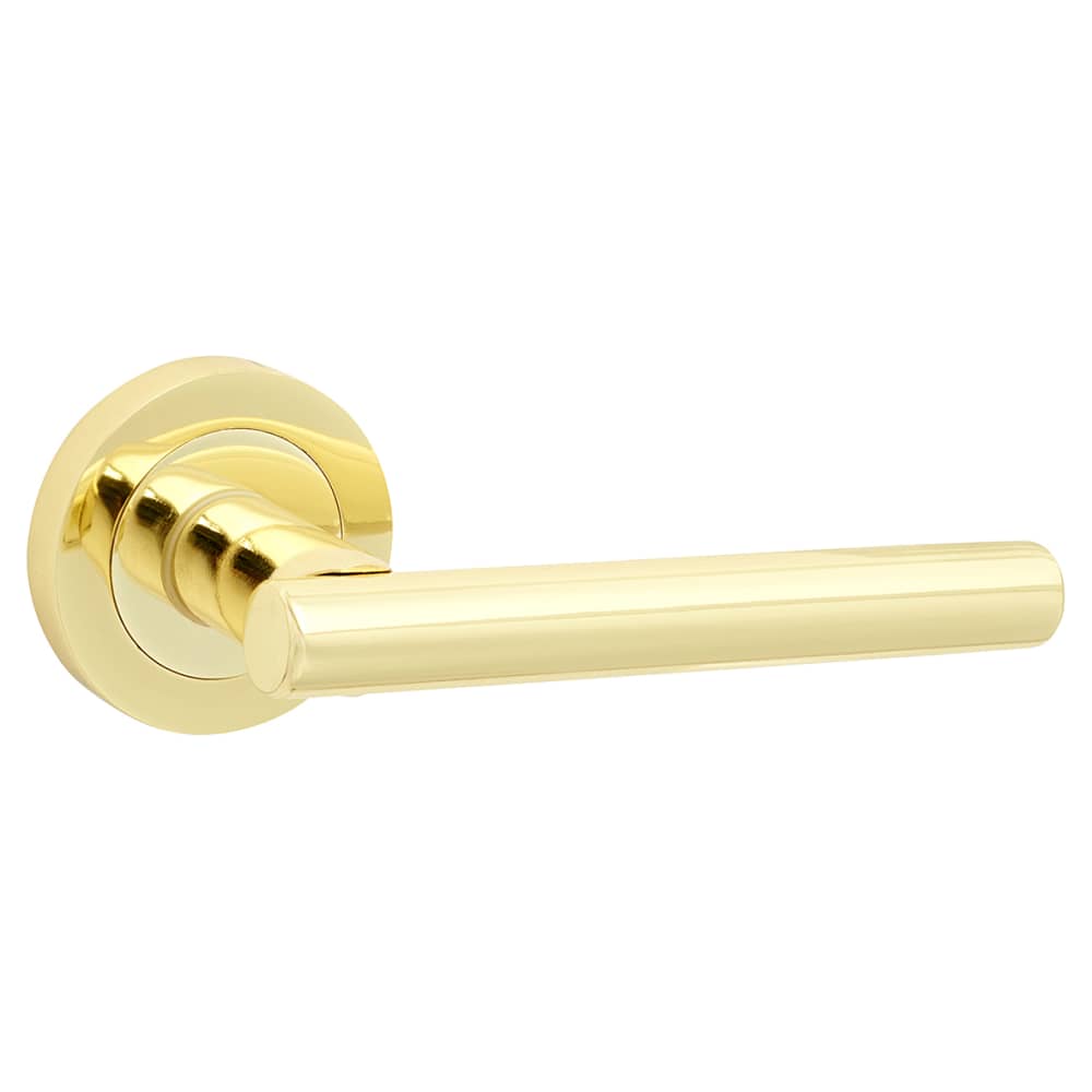 Touchpoint Ella Door Handle on Rose - Polished Brass