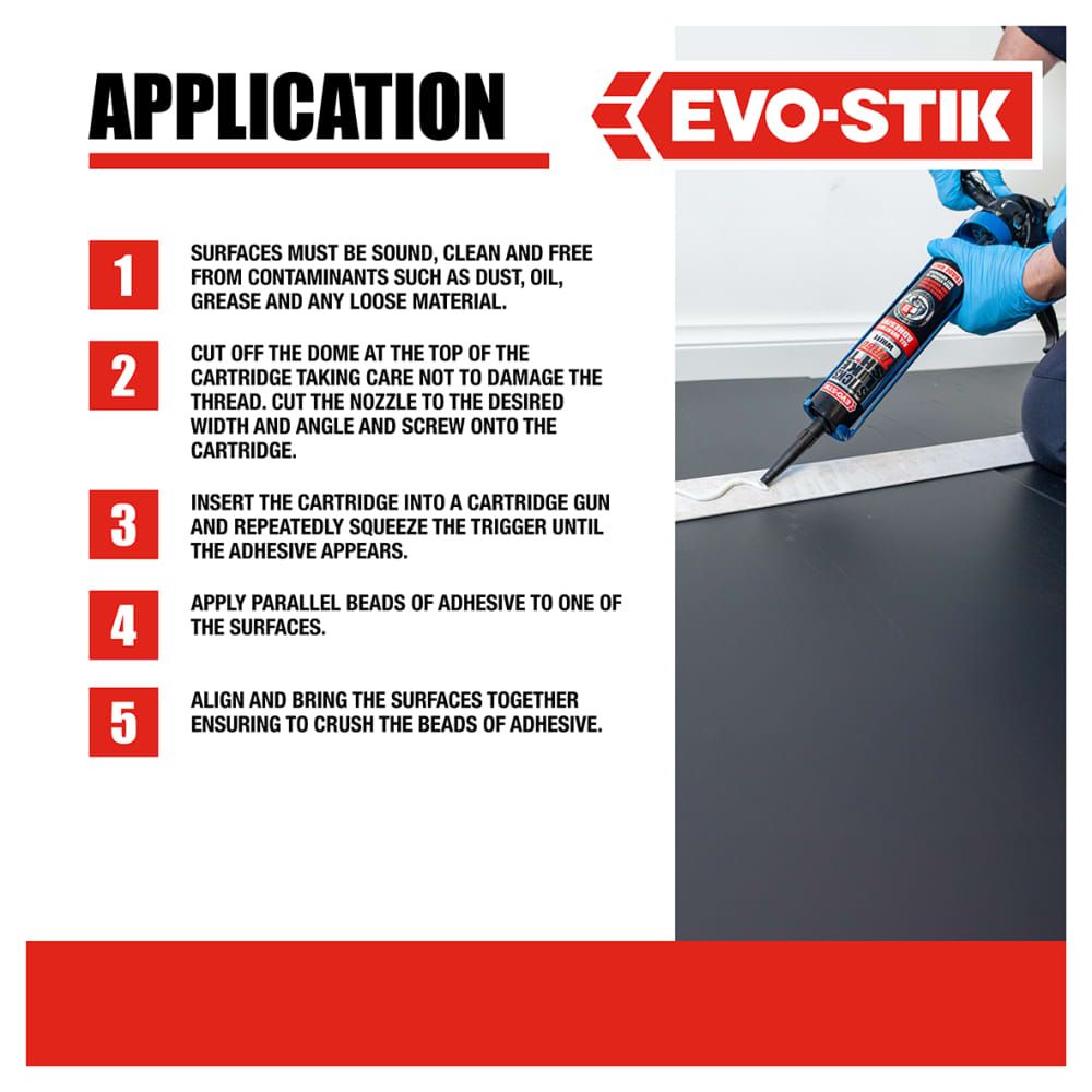 Evo-Stik Sticks Like Sh*t Turbo - Solvent Free - 290ml - White