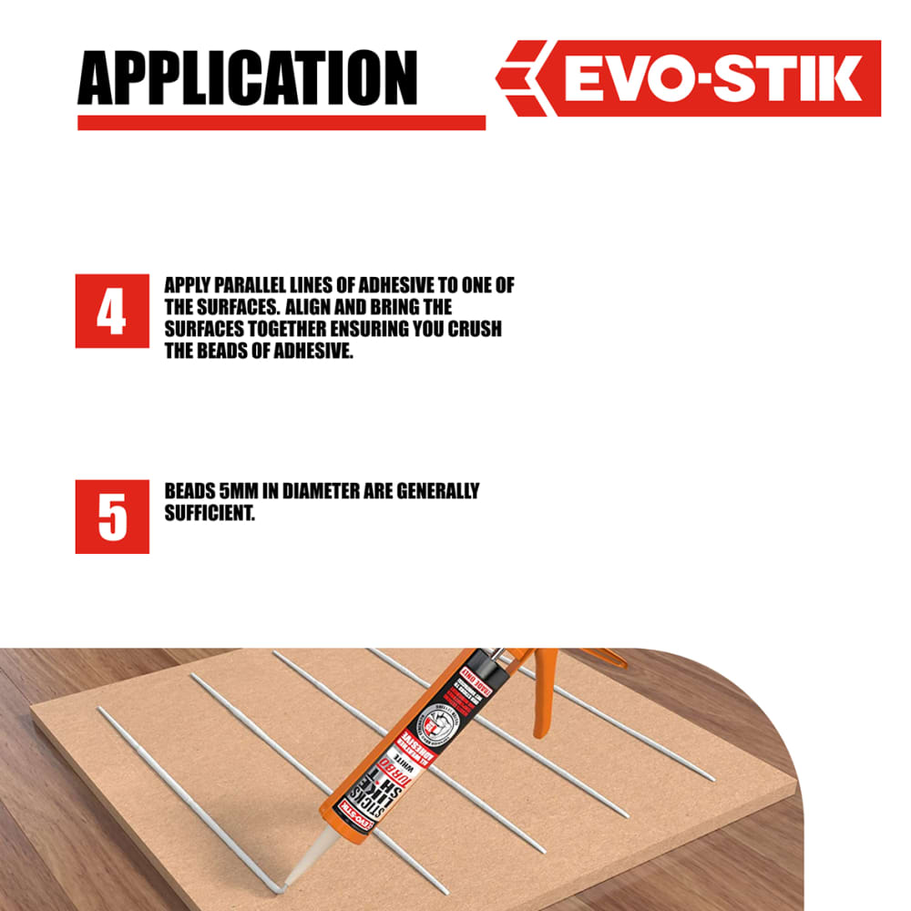 Evo-Stik Sticks Like Sh*t Turbo - Solvent Free - 290ml - White