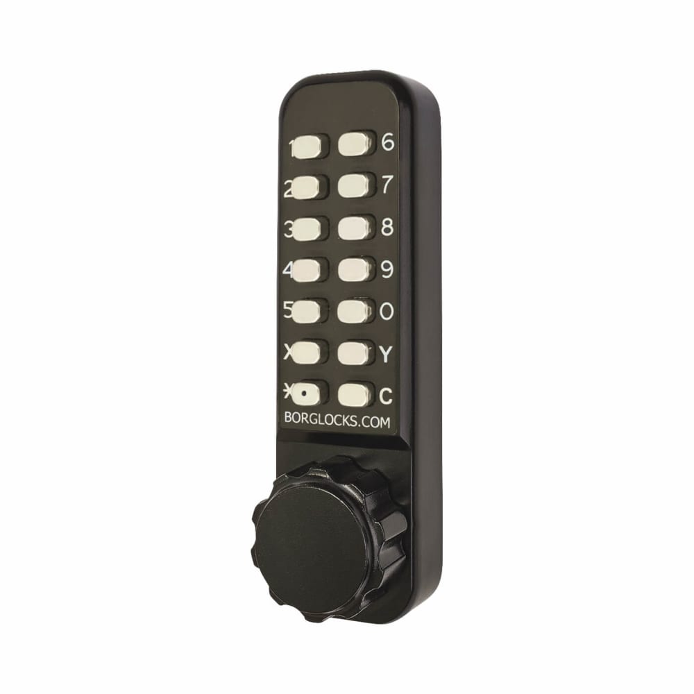 Borg BL2601 External Marine Grade Easicode Pro Push Button Code Lock and Latch - Holdback - Black