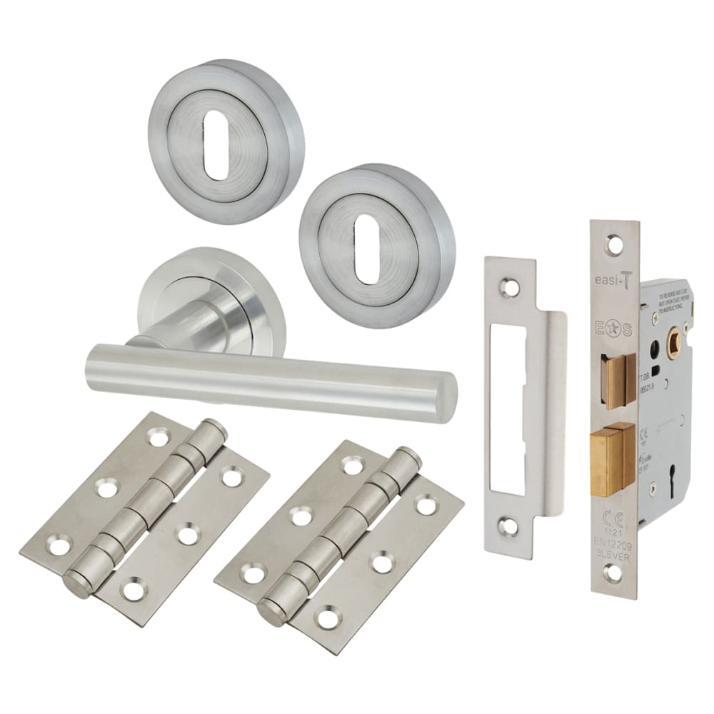 Altro Bella 3 Lever Sashlock Door Handle on Rose Kit - Satin Chrome