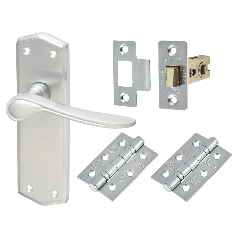 Touchpoint Rome Latch Door Handle Kit - Satin Chrome