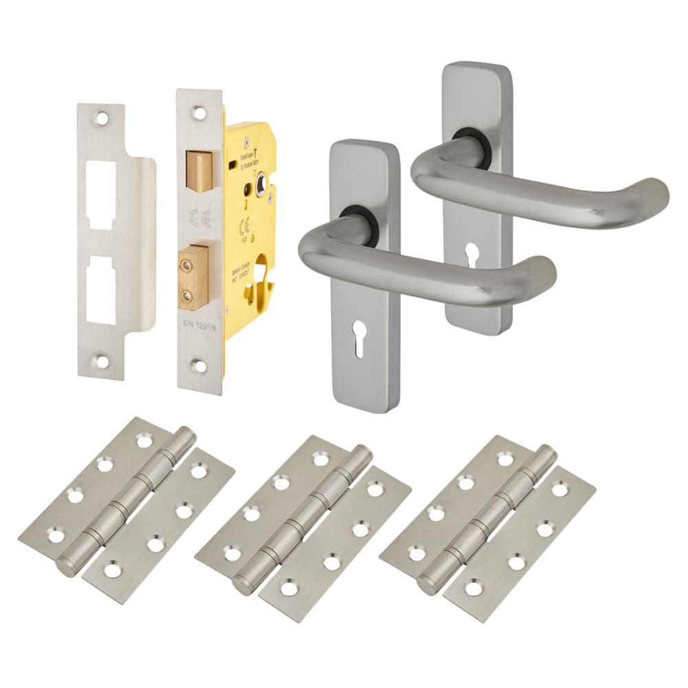 Touchpoint Puma 19mm Return to Door 5 Lever Sashlock Door Handle Kit - Aluminium