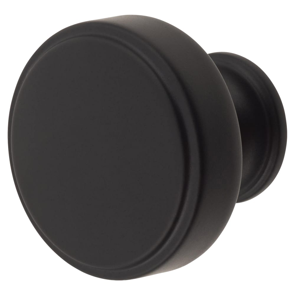 Crofts & Assinder Calgary Round Cabinet Knob - 35mm Diameter - Matt Black