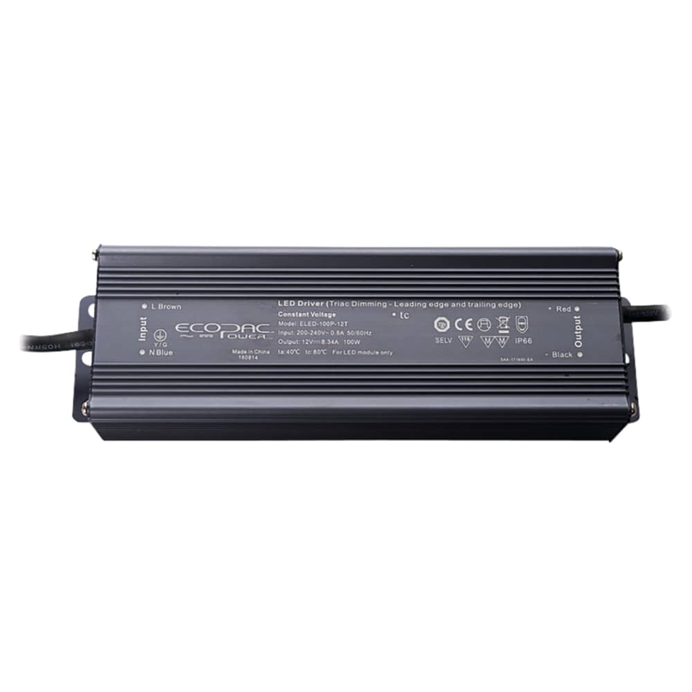 Integral LED 12V 100W Constant Voltage Dimmable LED Triac Driver - IP66 - 200-240VAC