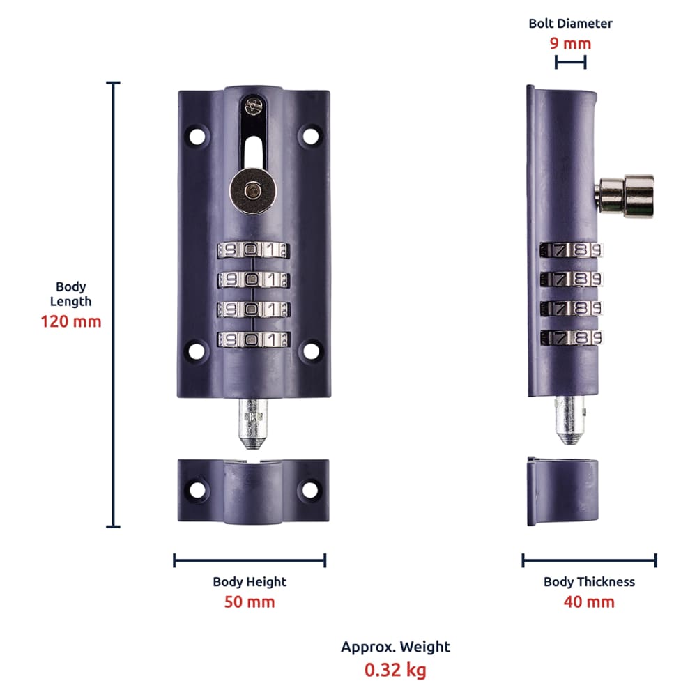 Squire Combination Bolt - 125mm Length - Blue