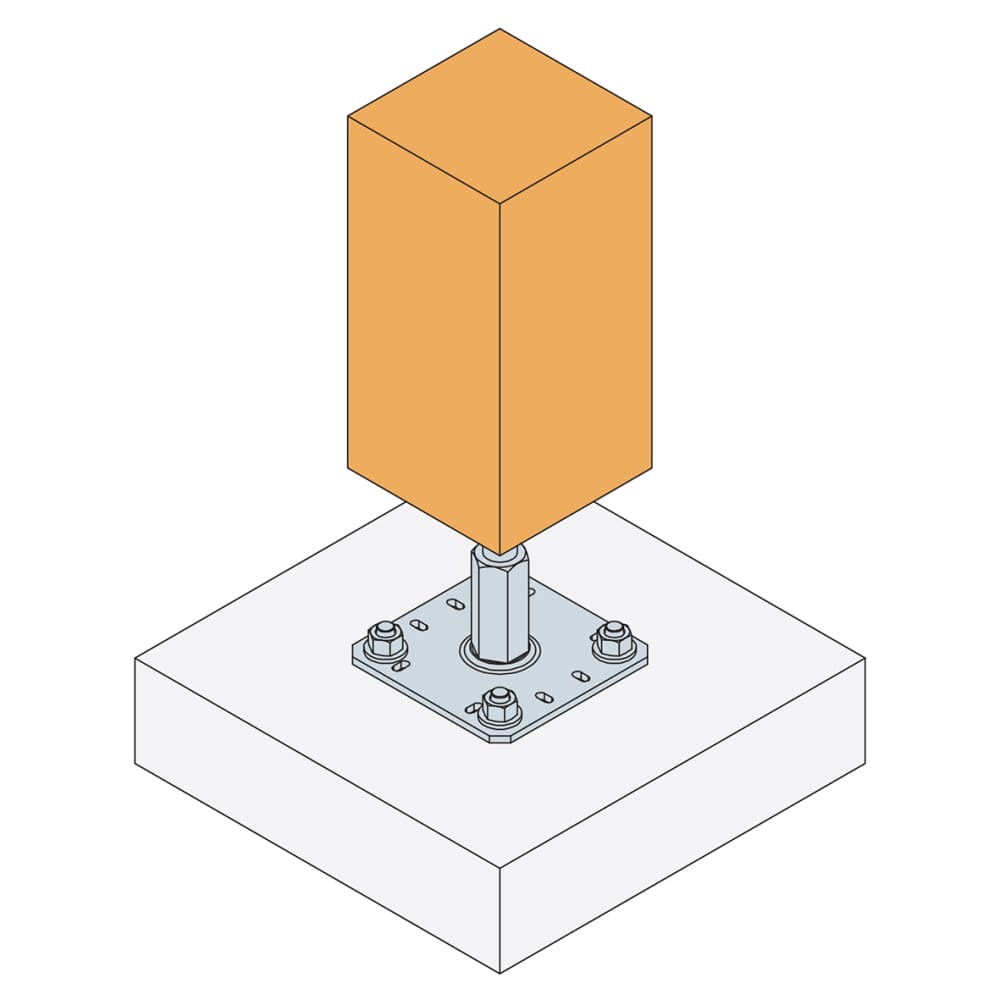 Simpson Strong Tie PPRC Adjustable Elevated Post Base for 100-200mm Posts - 100-150mm Height