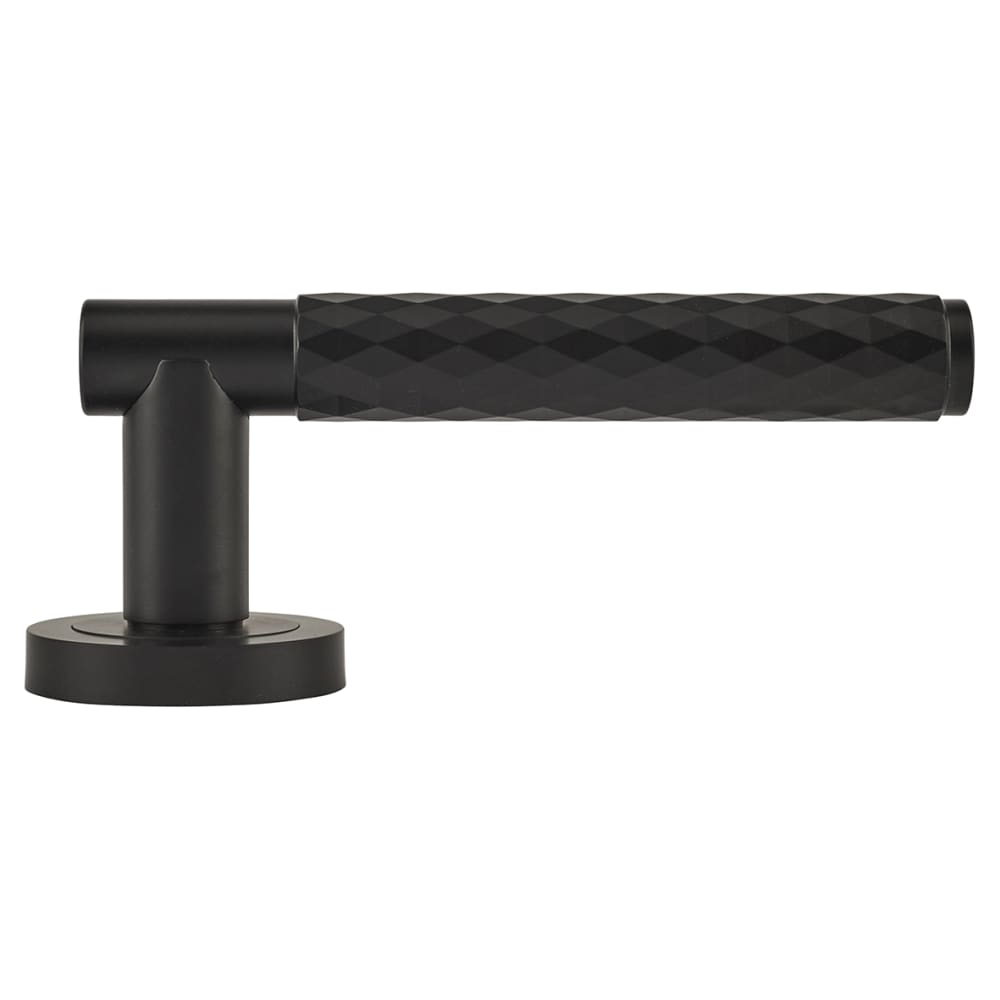 Altro Luna Diamond Door Handle on Rose - Matt Black 
