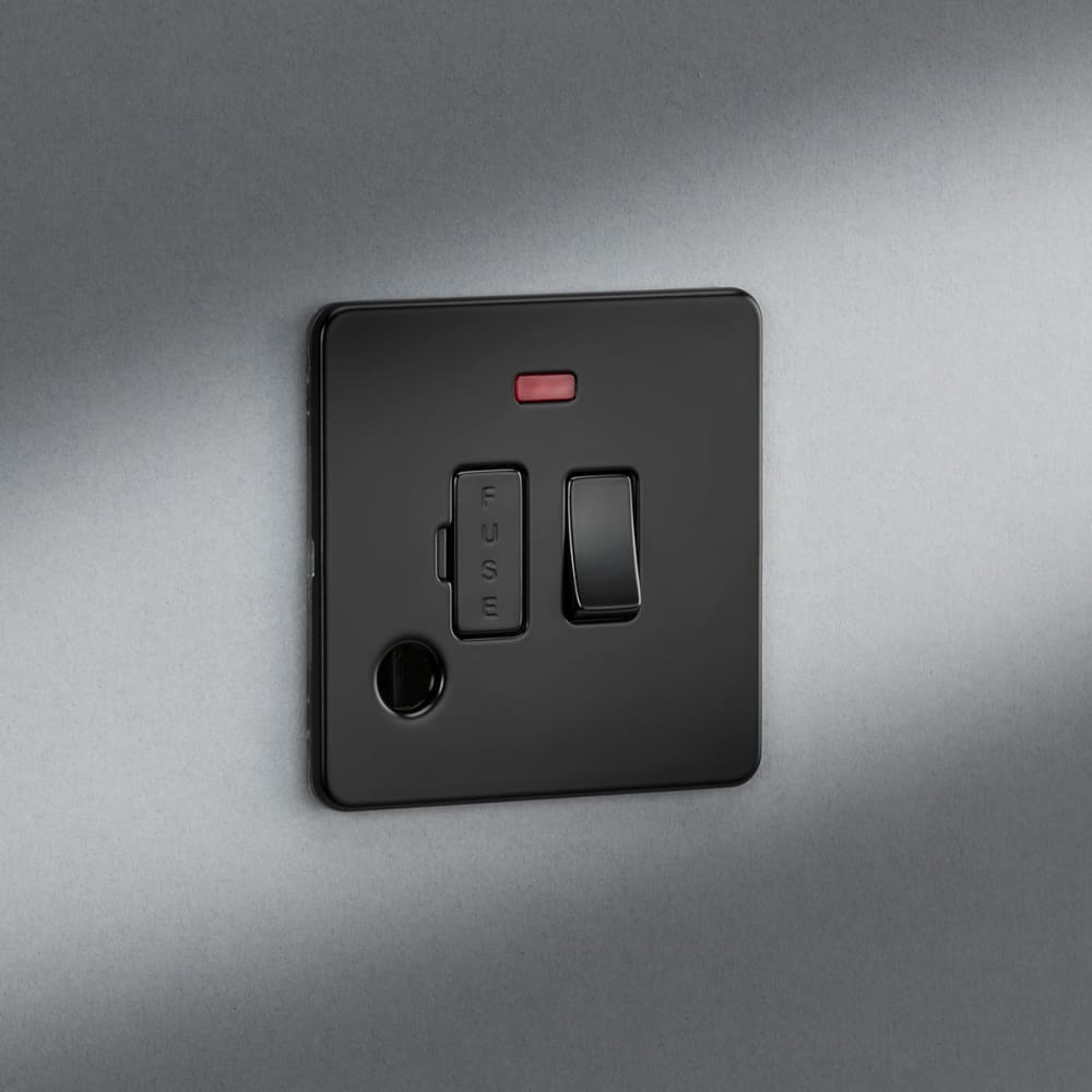 Despatch Spur Knightsbridge 13A 1 Gang Screwless Switched Fused Spur with Neon & Flex ...