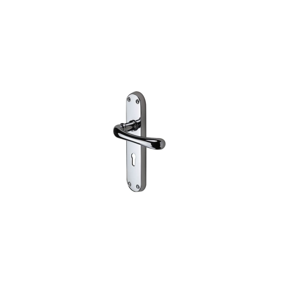 M Marcus Donna Lock Door Handle - Keyhole - 183 x 42mm - Polished Chrome