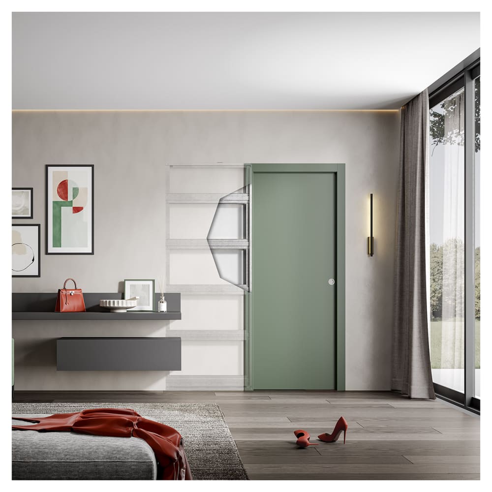 Scrigno OpenBox Single Pocket Door Kit - 125mm Finished Wall Thickness - 826 x 2040mm Door Size