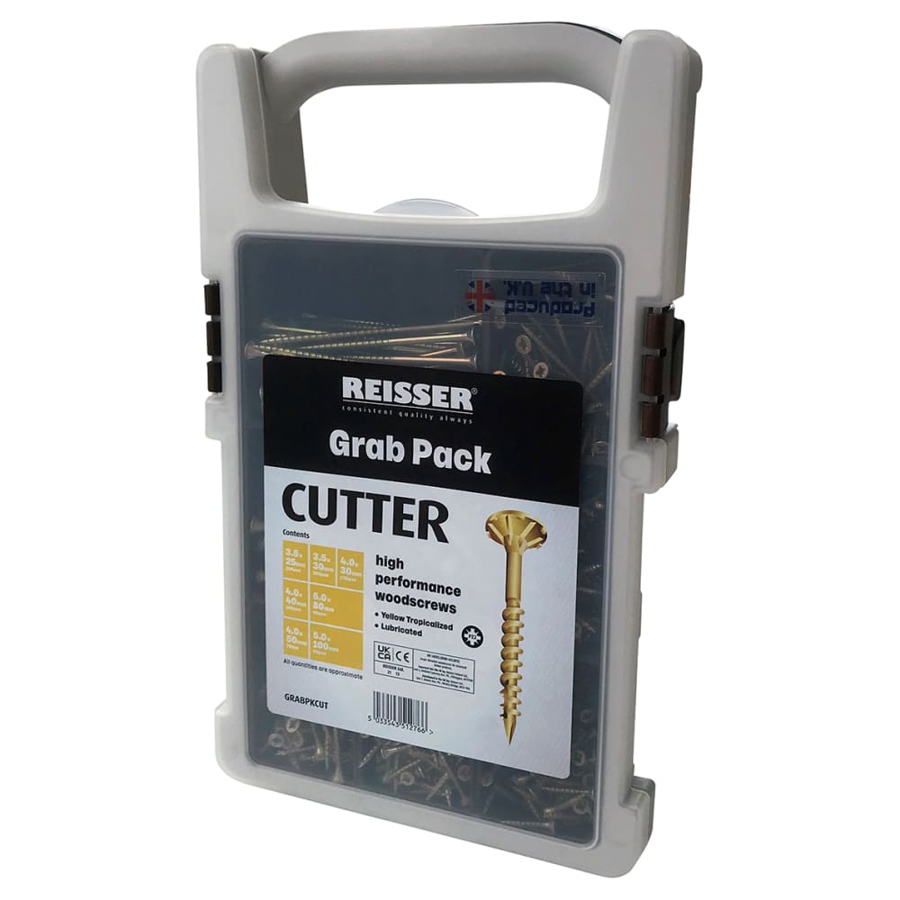 Reisser Cutter Pozi Countersunk Wood Screws Trade Pack Grab Case