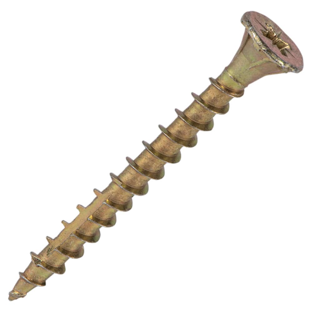 Reisser Cutter Pozi Countersunk Wood Screws - 3.5 x 45mm - Yellow Zinc - Pack of 200