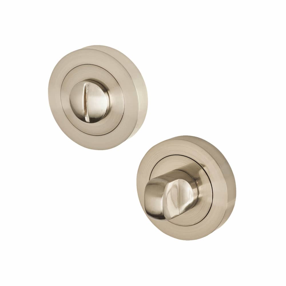 Touchpoint Morgan Bathroom Lock Door Handle on Rose Kit - Satin Nickel