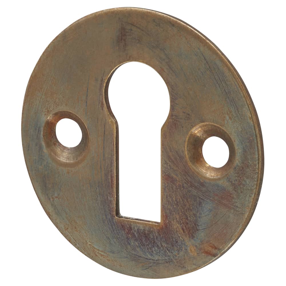Hampstead Victorian Escutcheon - 32 x 32mm - Keyhole - Aged Brass