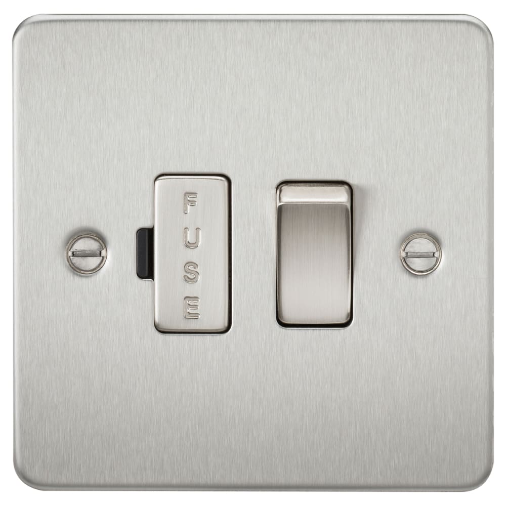 Despatch Spur Knightsbridge 13A 1 Gang Flat Plate Switched Fused Spur - Brushed ...