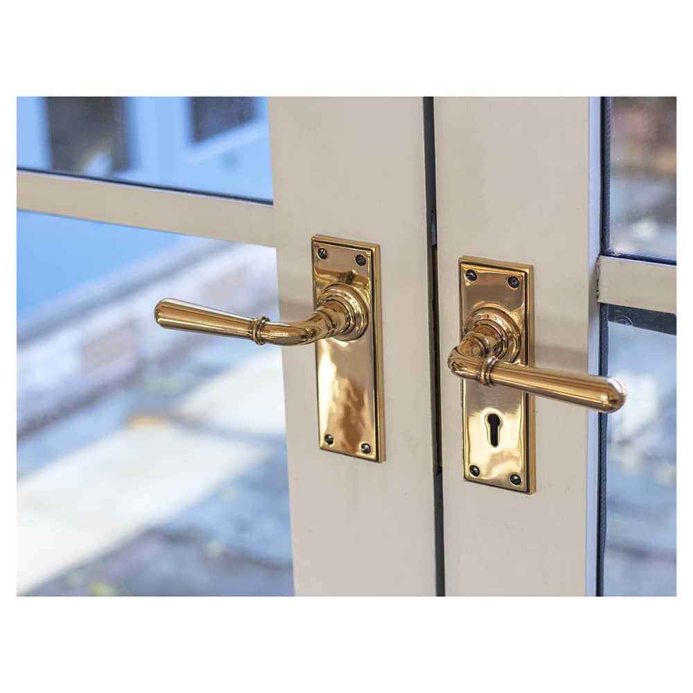 From The Anvil Newbury Latch Door Handle - 152 x 50mm - Aged Brass