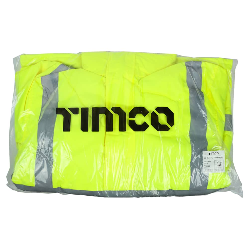 TIMCO Hi Visibility Parka Jacket - Yellow - Medium