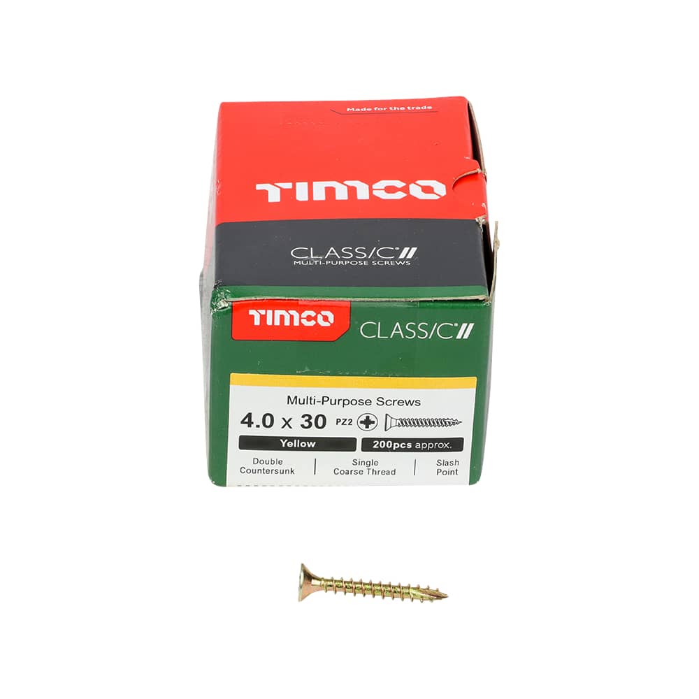 Timco Solo Yellow WOODSCREW POZI COUNTERSUNK SOLOC 10g 12g ~ Packs Of 20, 50, 100, 200 Or 1000 ~ Screws 4, 4.5, 5, 6mm (100, 4.0 X 70mm