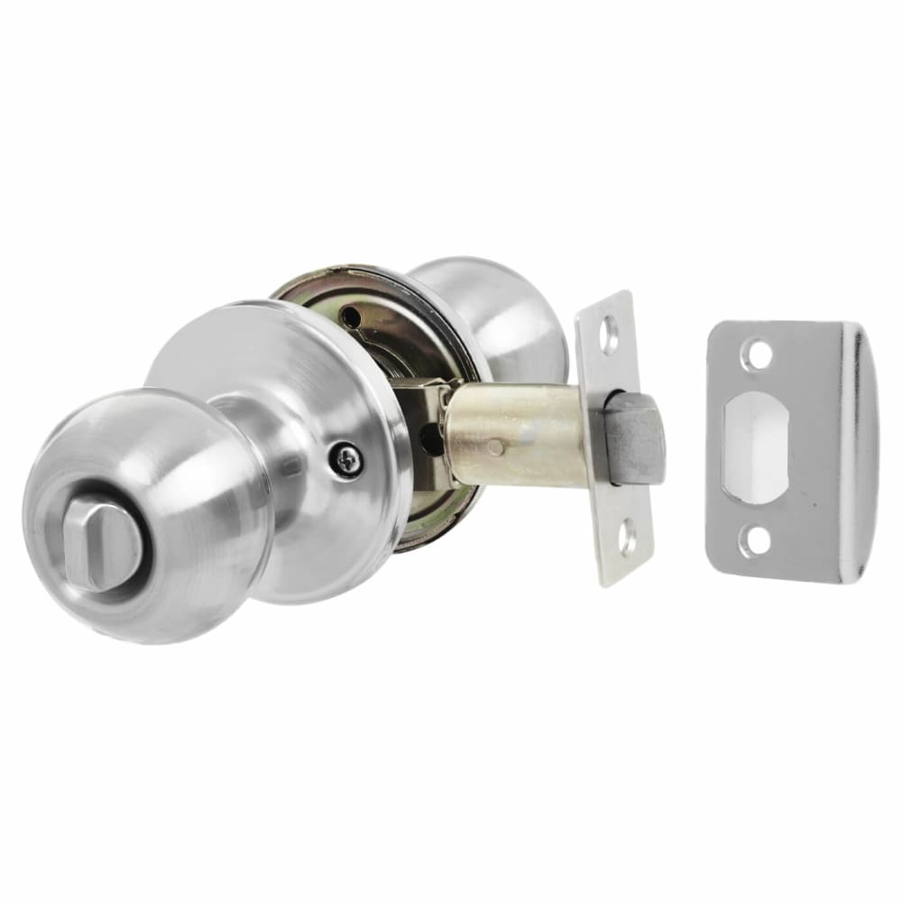Touchpoint Bala Hotel Mortice Door Knobset - Entrance - 65mm Rose Diameter - Satin Chrome
