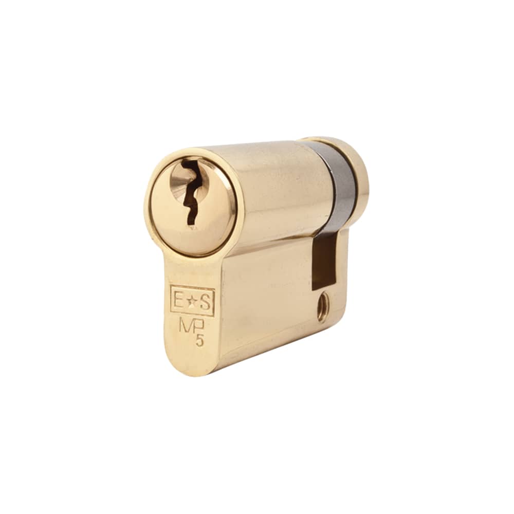 Eurospec 5 Pin 45mm Euro Single Cylinder - 35 + 10mm - Polished Brass - Keyed Alike