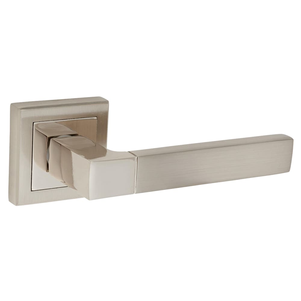 Altro Gama Door Handle on Square Rose - Polished/Satin Nickel