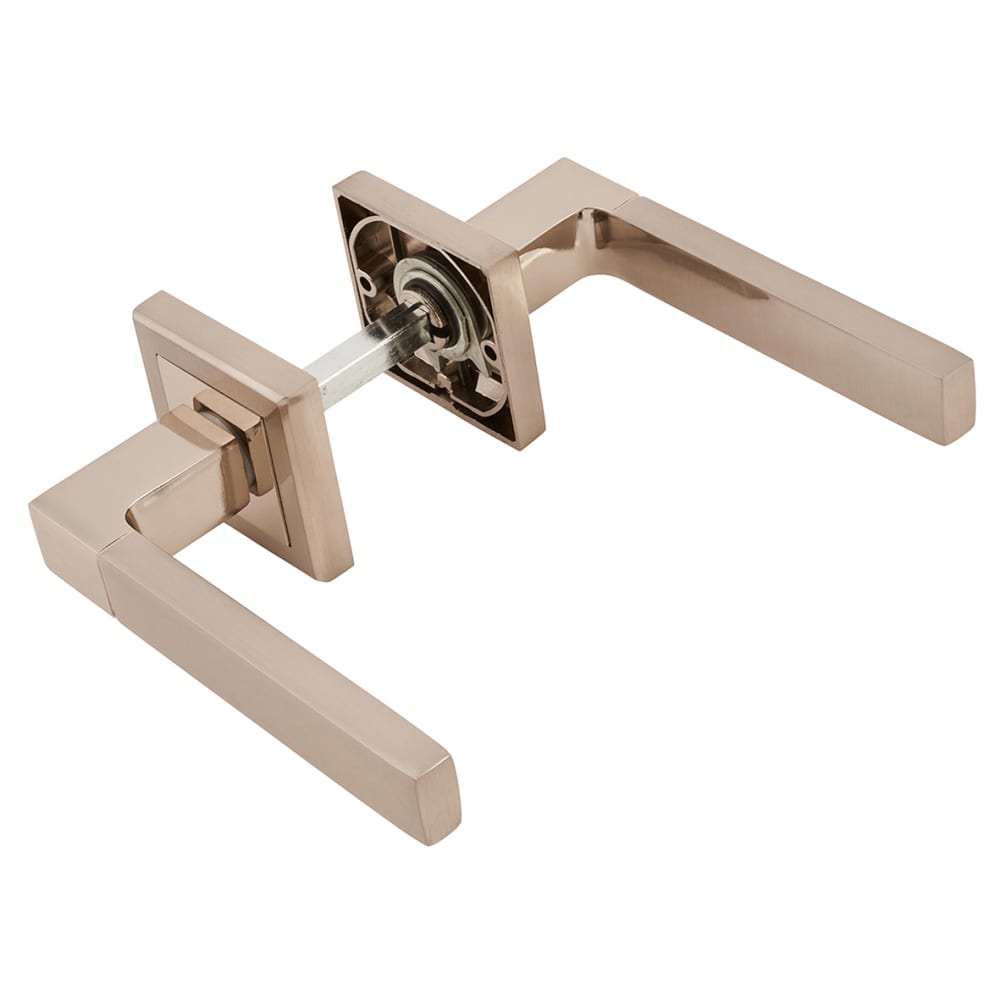 Altro Gama Door Handle on Square Rose - Polished/Satin Nickel